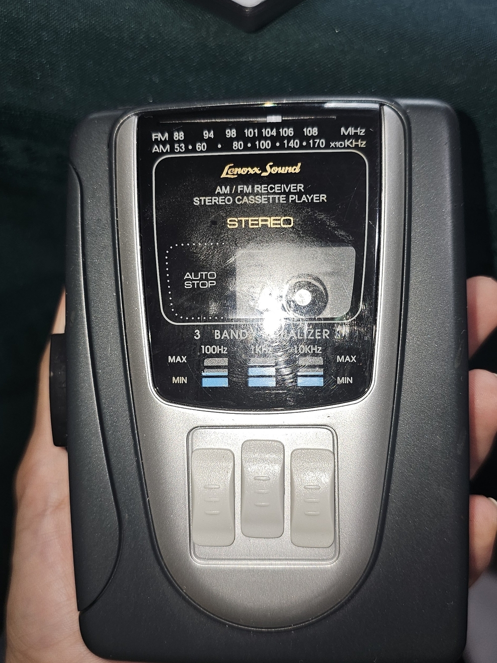 Black Portable AM/FM Cassette Player - Stereo